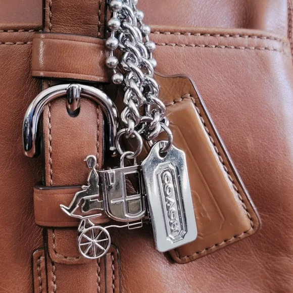 Coach Bonnie 12695 Satchel British Tan Leather Shoulder Bag Y2K - Picture 5 of 16